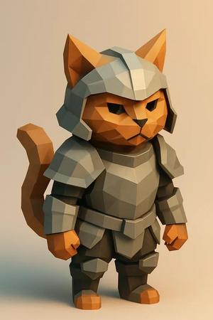 CAT ARMORED LOW POLY