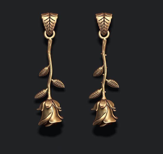 Rose pendant with thorns and without