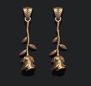 Rose pendant with thorns and without