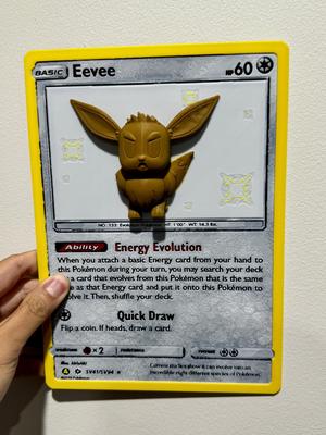 Oversized Eevee Pokemon Card – HueForge Hybrid Print