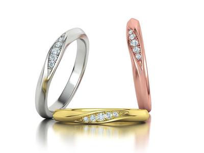 Twisted Diamond Wedding Band Ring Mobius Spiral Ring