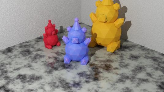 Low Poly Party Bear (Cake Topper / Place Holder / Decoration)