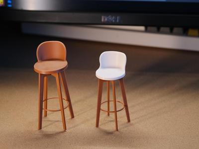 1:12 Scale Bar Stool for Dolls (Pairs Well with Adjustable Bar Counter Set)