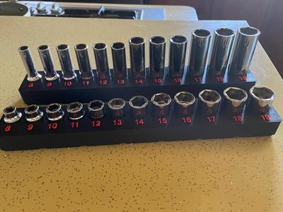 Icon 3/8" Metric Socket Gridfinity (Short & Deep)