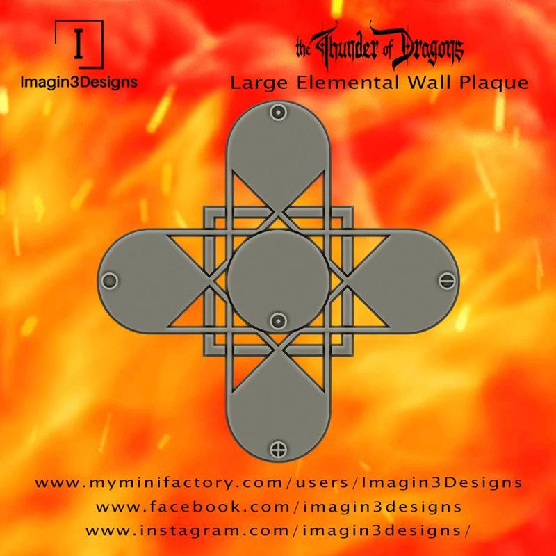 Elemental Dragons 42  Wall Display Plaque – Holds 5 Dragon Busts-
