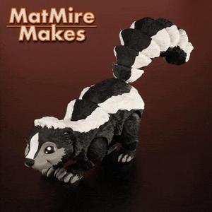 Skunk articulated fidget, cute flexi, multicolor 3mf included