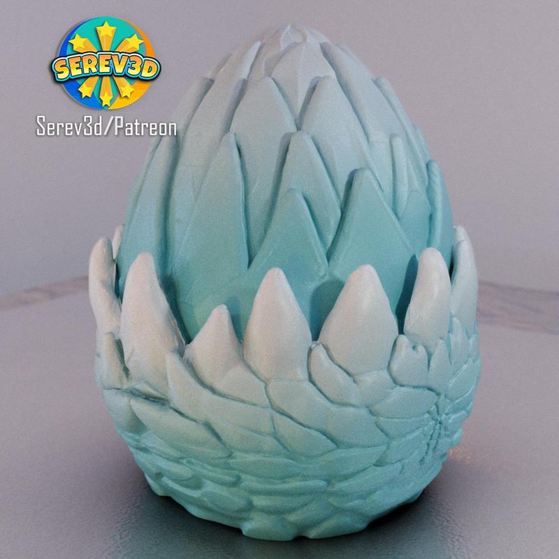 Baby Ice Elemental Dragon - Articulated - 3D print STL and multicolor 3MF file