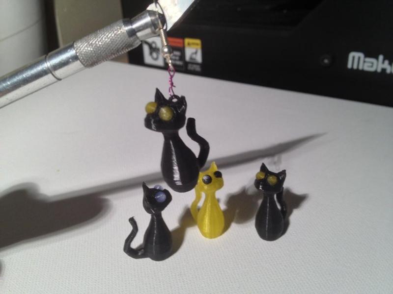 Cat Ornament and Earrings