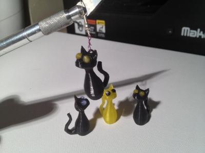 Cat Ornament and Earrings