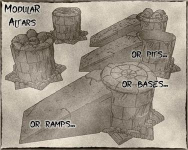 Modular Altars For Dungeons & Dragons, Warhammer Fantasy or tabletop games.