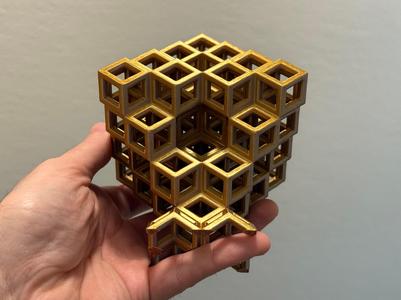 Wireframe Rhombic Dodecahedral Fractal—Level 2