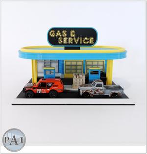 1/64 GAS STATION – HOT WHEELS/DIECASTS DIORAMA