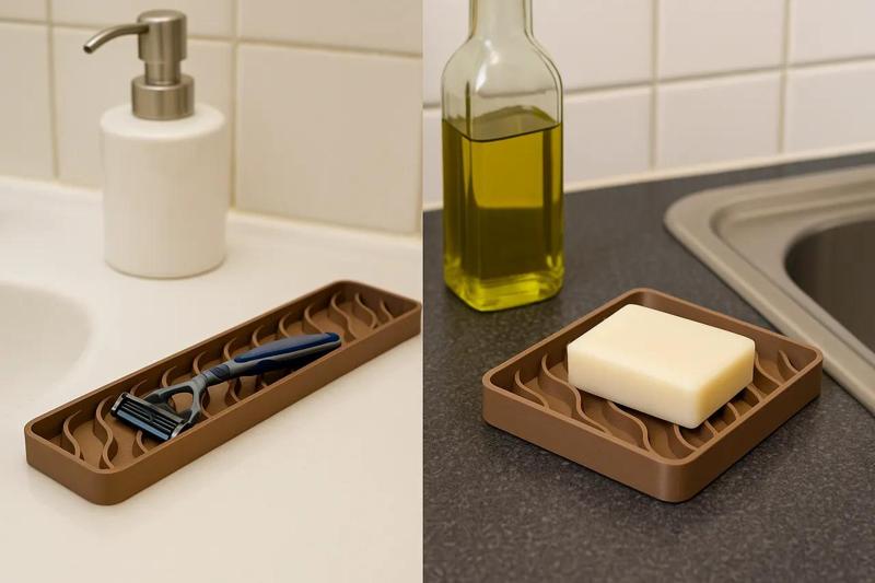 Parametric Wavy Tray – Elevated Drip-Drying Stand for Wet Items