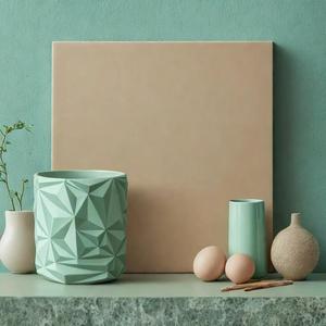 Polymetric Triangles Vase / Planter ( Snap and click water tray/ wall Mount)