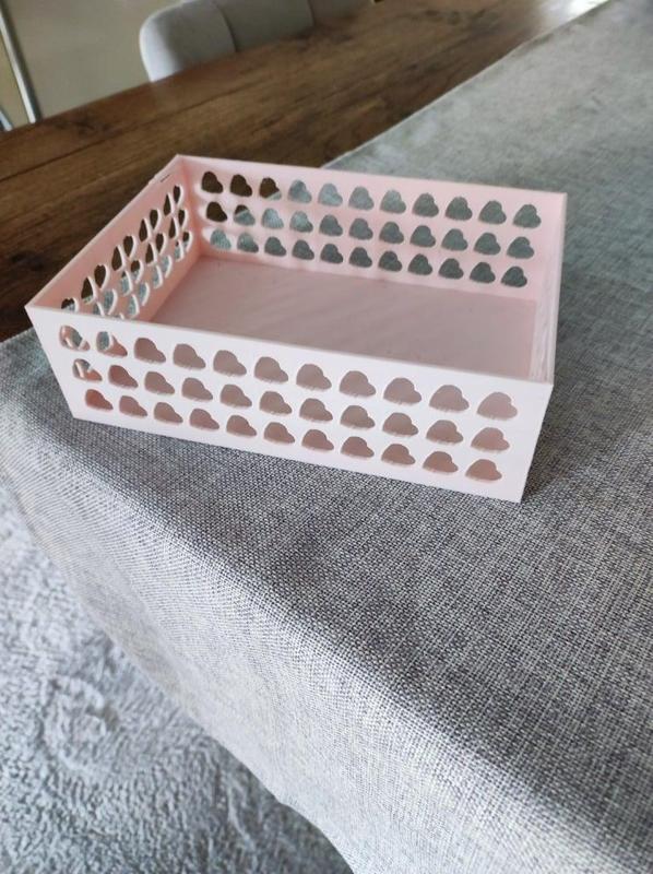 3D-Printable Heart-Pattern Storage Box (Open-Top)