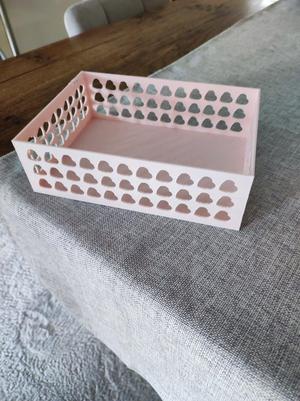 3D-Printable Heart-Pattern Storage Box (Open-Top)