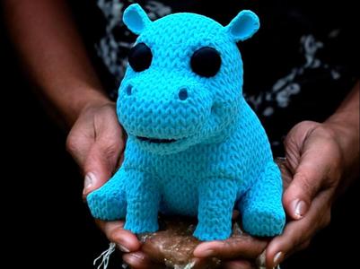Cute Knitted Hippo