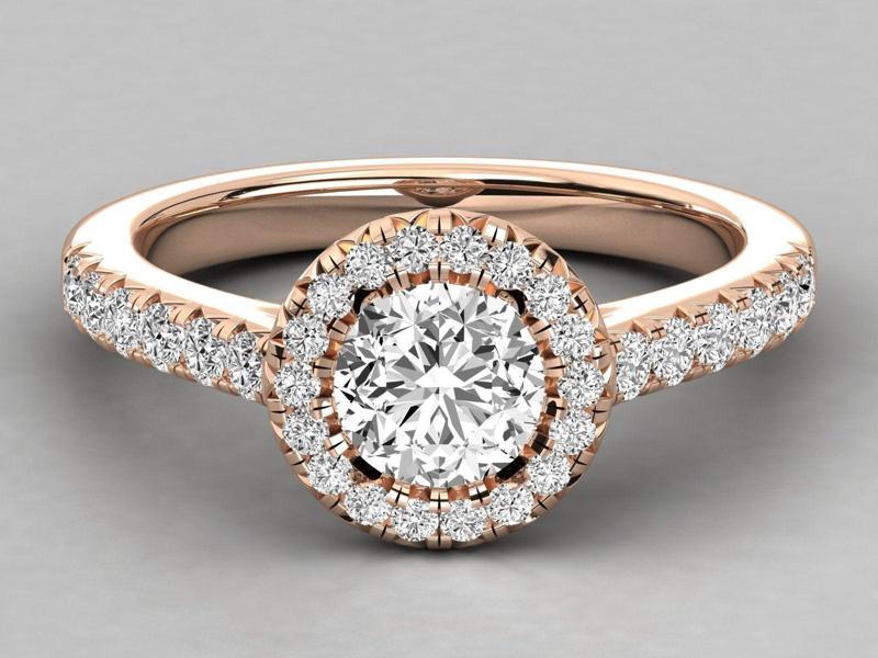 Women solitaire ring 3dm stl render detail