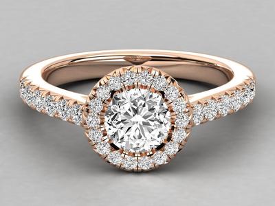 Women solitaire ring 3dm stl render detail