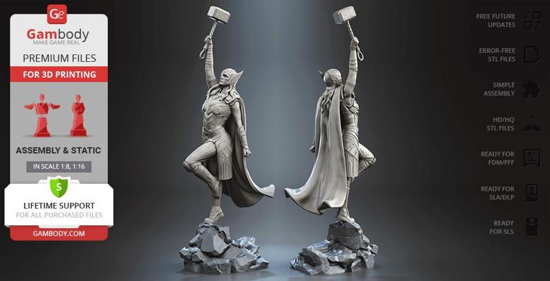 Jane Foster Thor STL Files for 3D Printing | Assembly Model
