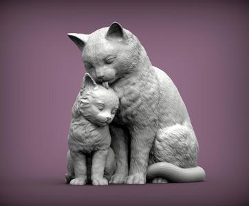 cat with kitten