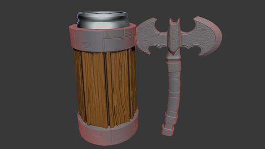 Batman Bat-Axe Can Koozie