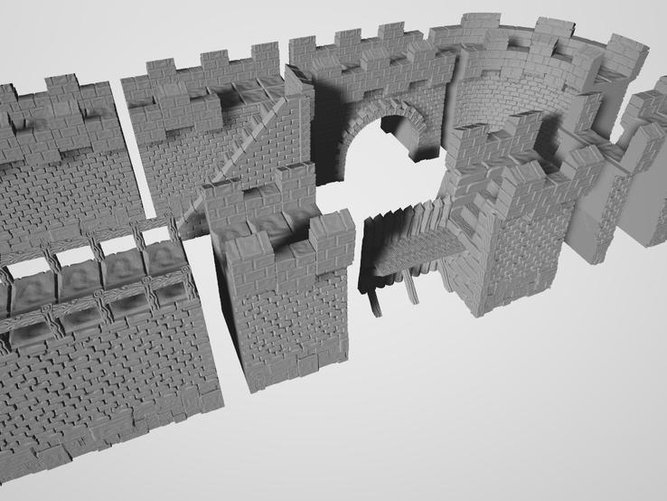 HUGE City Walls – Modular DND / wargaming terrain