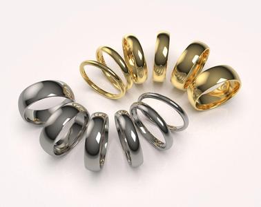 Classic Wedding Band Set 2-7 mm Wide
