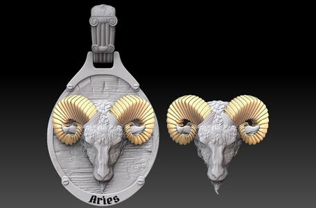 Aries Zodiac Sign pendant