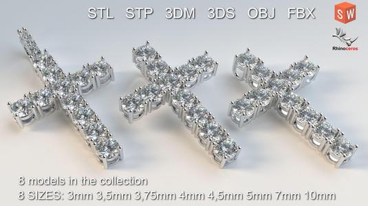 Collection Cross with diamonds