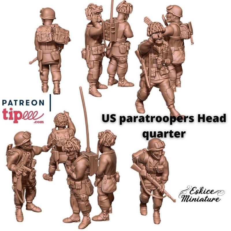 US paratroopers Head Quarter- 28mm