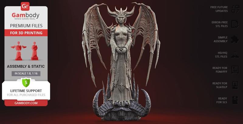 Lilith Diablo 3D Printing Figurine | Assembly