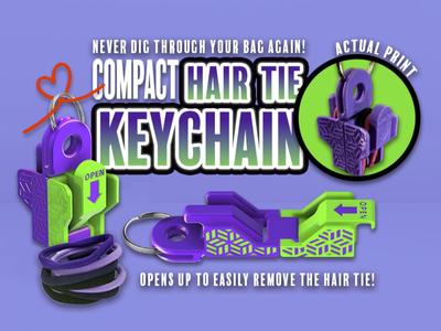 Compact Hair Tie Keychain