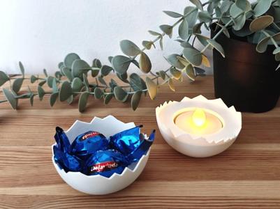 Cracked Eggshell Tealight Holder and Sweets Tray