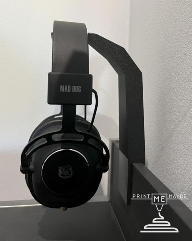 Slide on desk headphones hanger