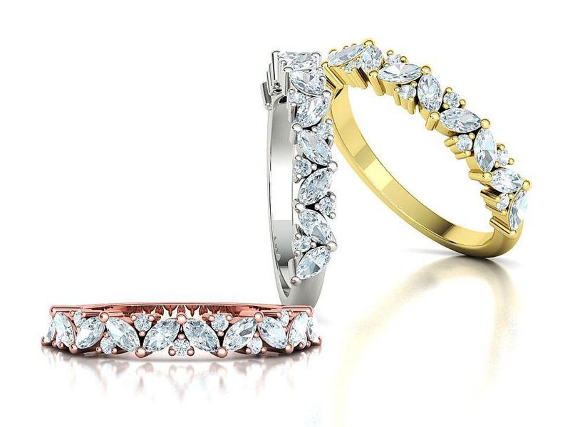 Bespoke Half Eternity Marquise Diamond Eternity band