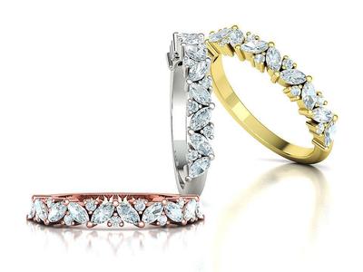 Bespoke Half Eternity Marquise Diamond Eternity band