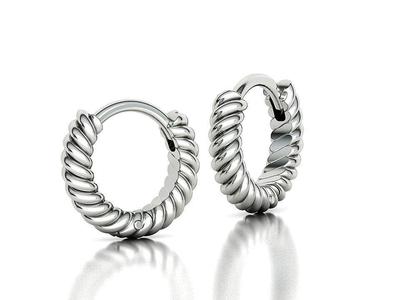Rope Small Hoops 12mm Hoop Earring 3dmodel
