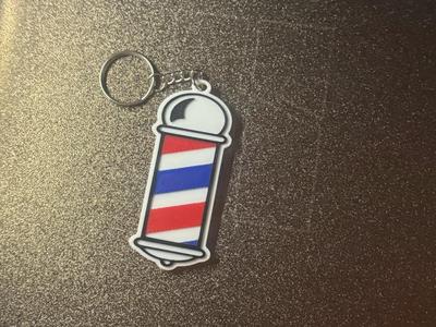 Barber Shop Post Keychain