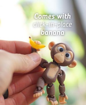Chaining Chimp – Articulated Fidget Monkey – Ludo 3D Printed Flexy Fidget Toy