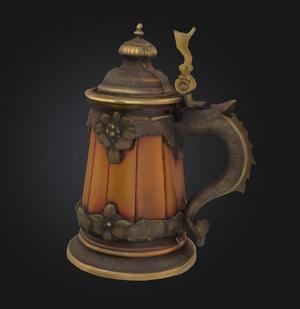 A decorated tankard
