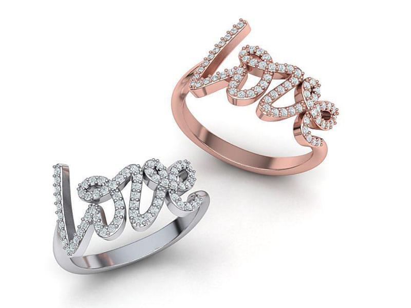 Love ring with diamonds printable model