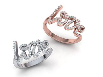 Love ring with diamonds printable model