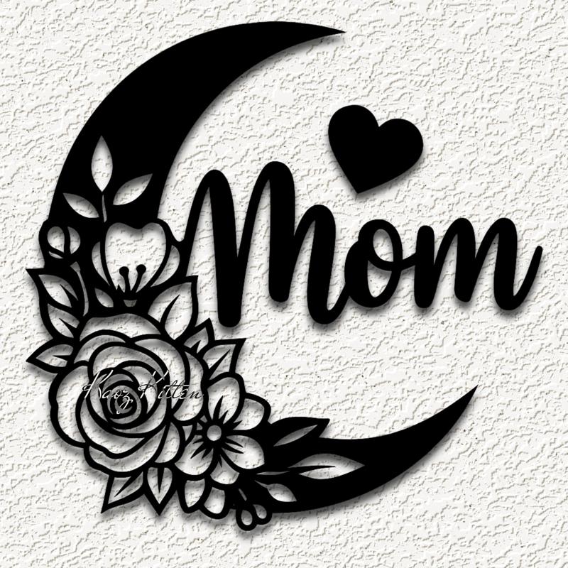 mom moon flowers mothers day wall art home decor