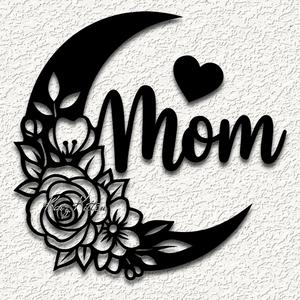 mom moon flowers mothers day wall art home decor