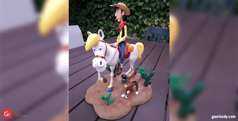 Lucky Luke 3D Printing Figurine | Assembly