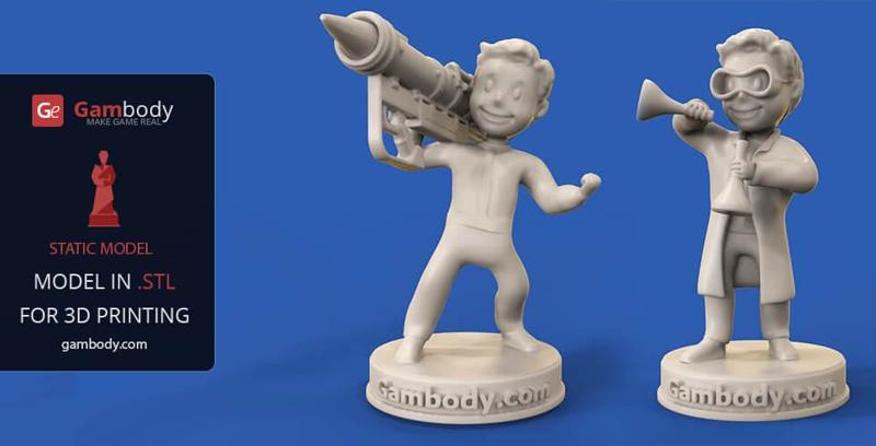 Vault Boy: Big Guns and Chemist 3D Print Files | Static Figures