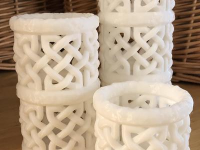 Cylindrical Celtic Knot Vase (Triple Panel)