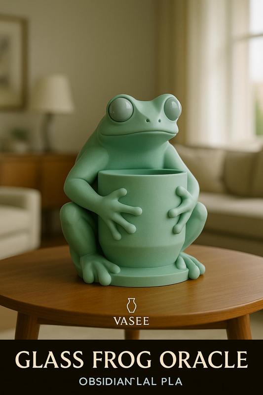 Frog-shaped vase art organizer for green joy