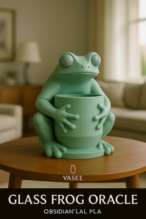 Frog-shaped vase art organizer for green joy